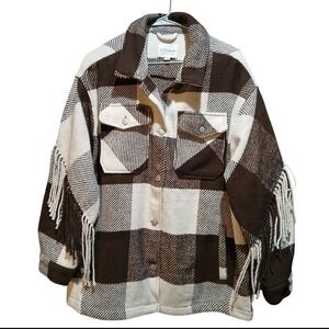 Stoosh Jacket Size XL Western Fringe Wool Look And Feel
